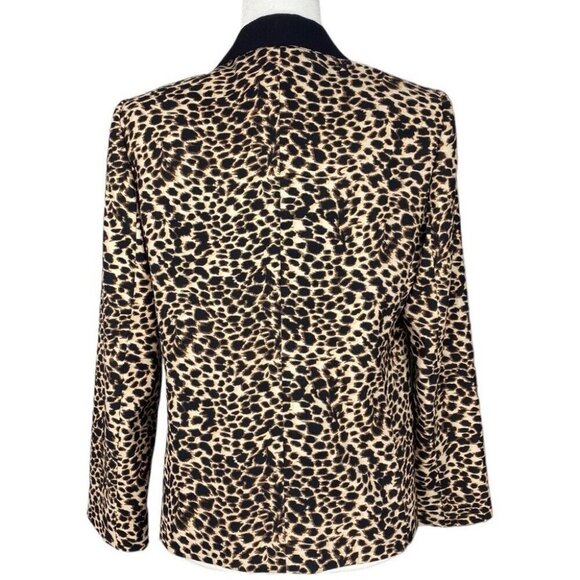 Tahari ASL Women’s Brown Animal Print Open Front Mob Wife Designer Blazer 6P/C38 - Picture 4 of 13